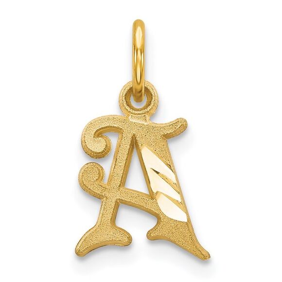 14k Yellow Gold, Isabelle Collection, Mini Letter A Initial Charm - Picture 1 of 5